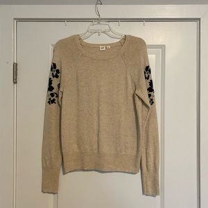 GAP Wool Floral Oatmeal Sweater - M